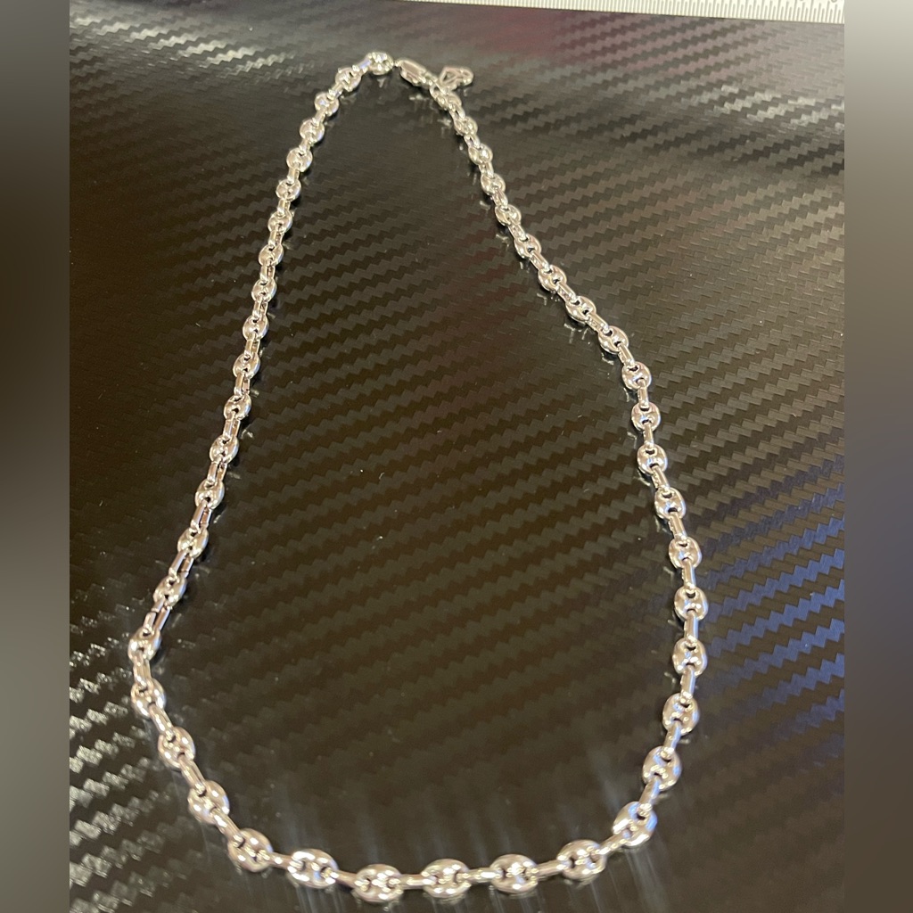 Caitlyn Minimalist Silver Tone Chain Necklace 16” Modern Link Style